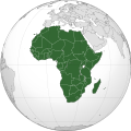 Orthogrpahic projection of Africa
